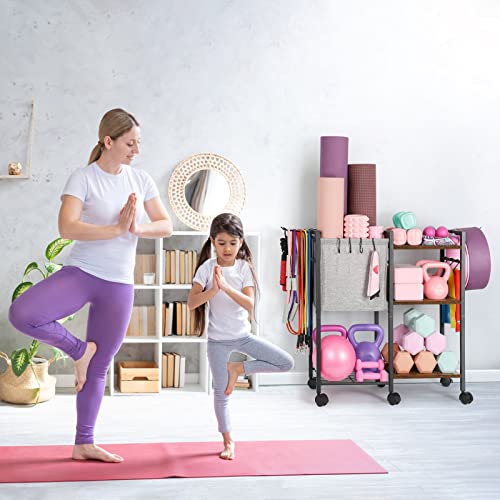 Yoga Mat Storage Rack for Dumbbells and Kettlebells, Home Gym Organizer N713