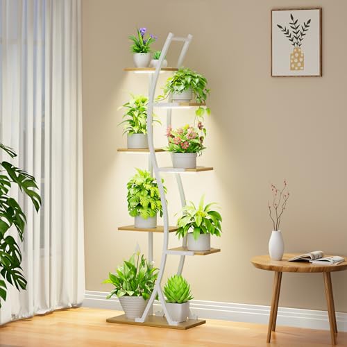 Plant Stand Indoor with Grow Lights, 7 Tier Tall Metal Shelf, 62" A3308