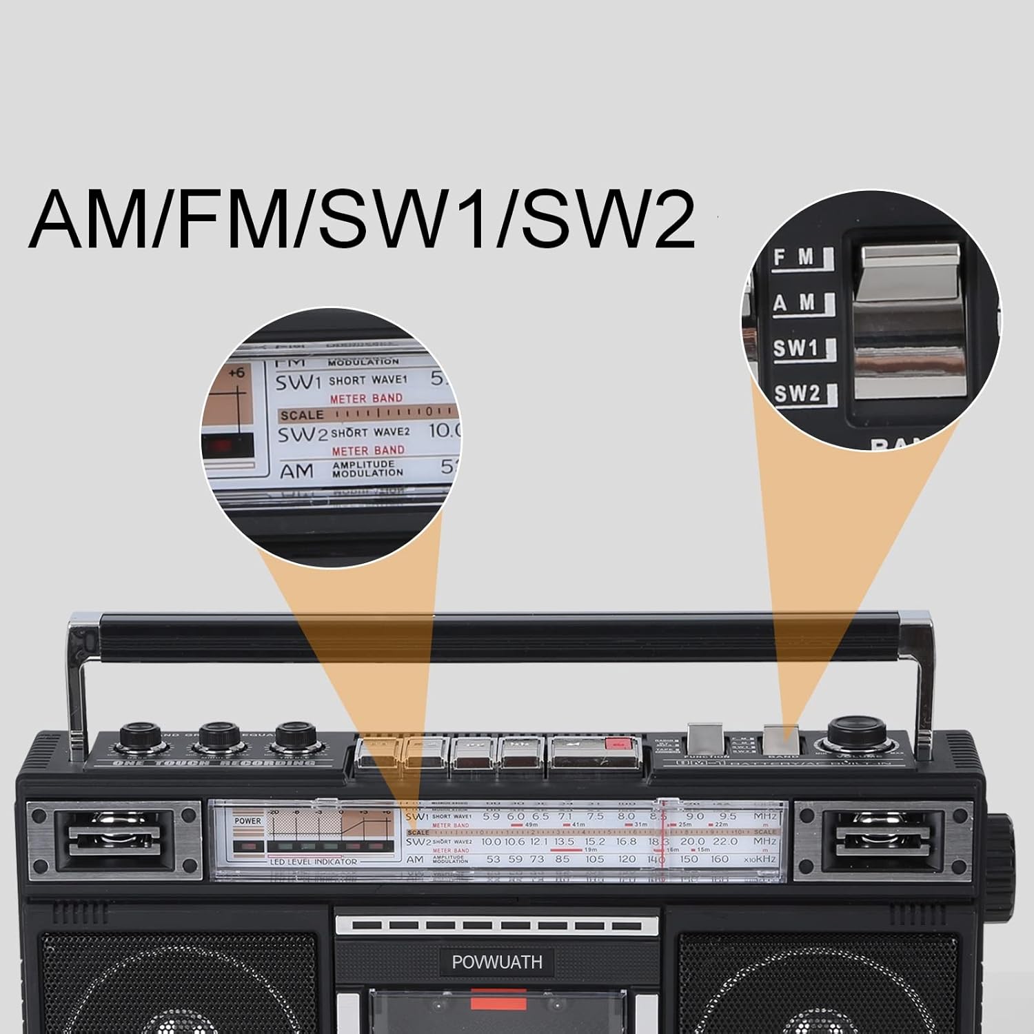 Portable Cassette Player Boombox with AM/FM Radio and Bluetooth U432681