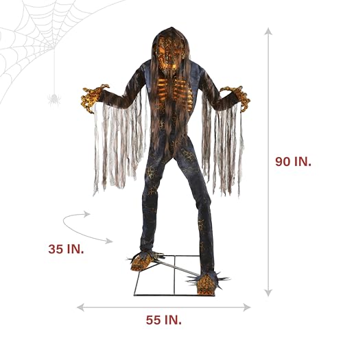 Haunted Hill Farm Motion-Activated 7.5-Ft. Smoldering Ghoul Animatronic Halloween Decoration N1475