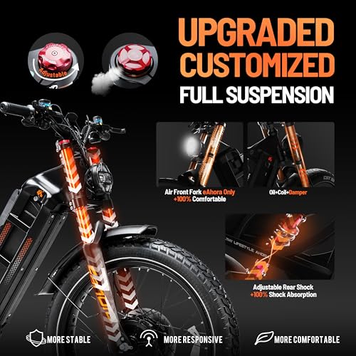 Romeo Pro 3 Electric Bike for Adults 5000W Dual Motor 60V 80Ah Fat Tire Full Suspension I27752