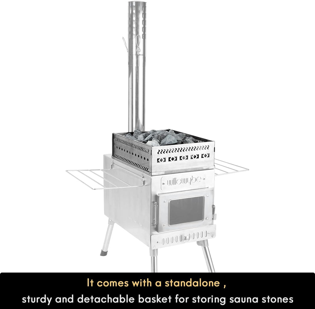 WillowyBe Outdoor Sauna Tent Stove, Portable Camping Wood Stove K833