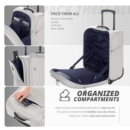 Verage Under Seat Luggage with Wheels, Softside Spinner Carry On, Navy 14-Inch A51804
