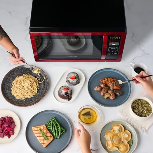 Farberware Countertop Microwave 1000W 1.1 cu ft Black Stainless Steel P5805