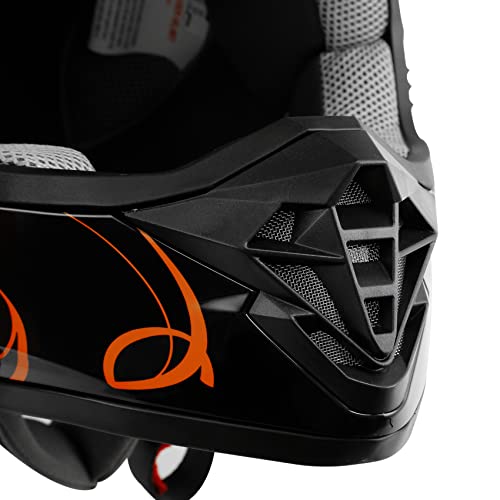 SLMOTO Dot Youth Kids Motocross Offroad Helmet with Goggles and Gloves Blue Skull D851858