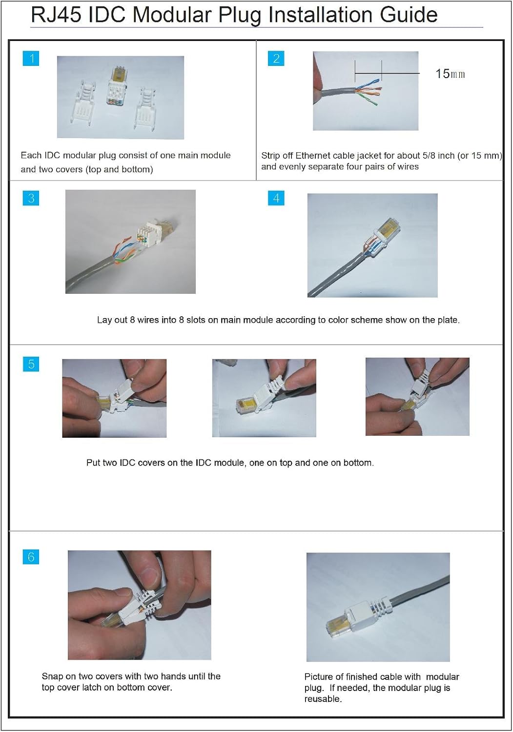 RJ45 CAT6 Tool-Less Modular Connectors S2762