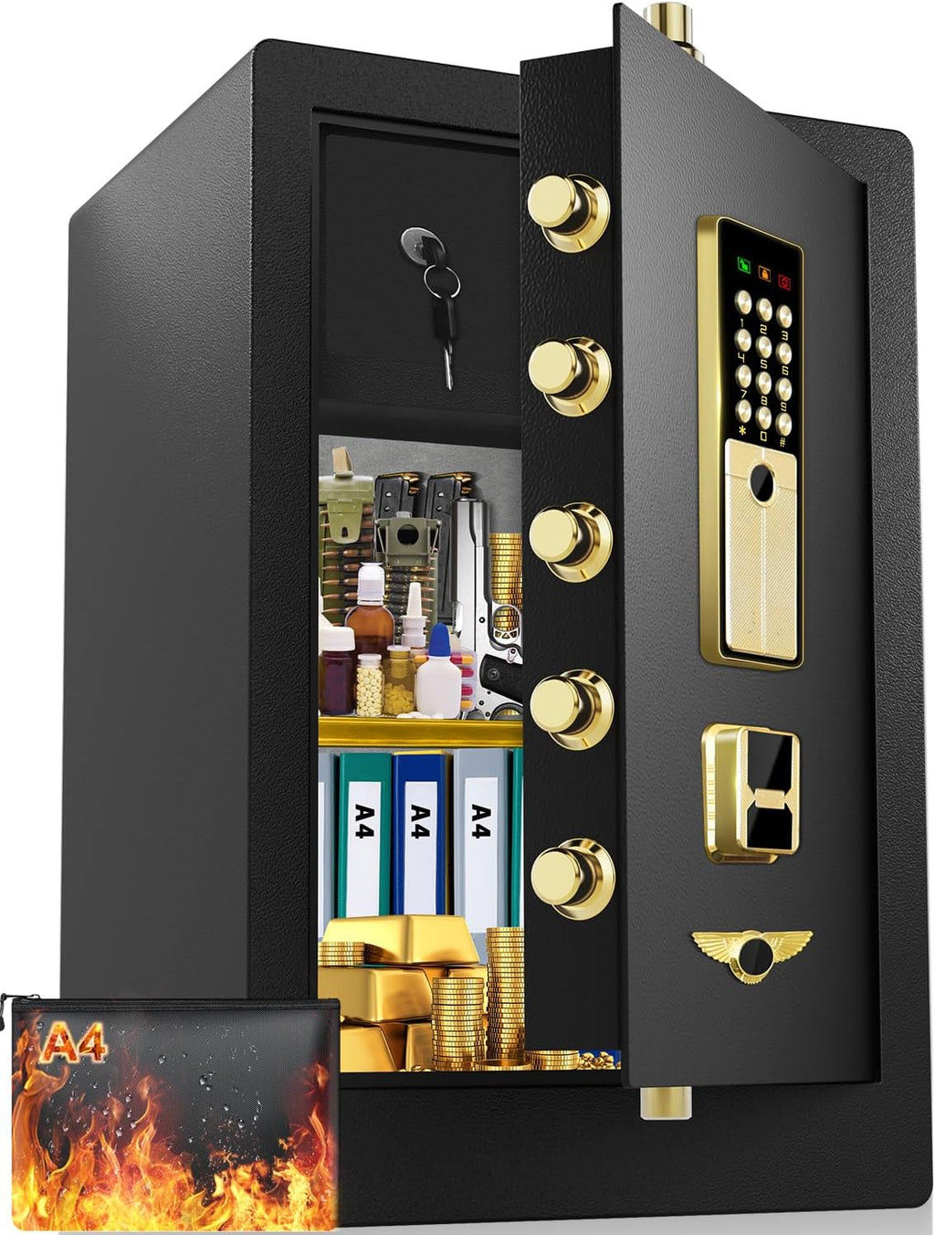 Fireproof Safe Box 5.0 Cuft with Digital Key Lock for Home D321174