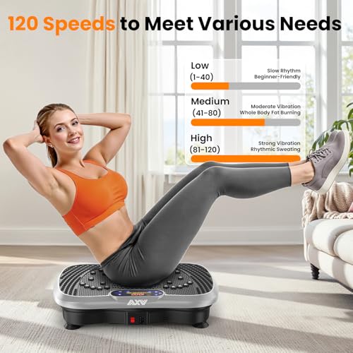 AXV Vibration Plate Fitness Platform Exercise Machine for Full Body Workout Q37919
