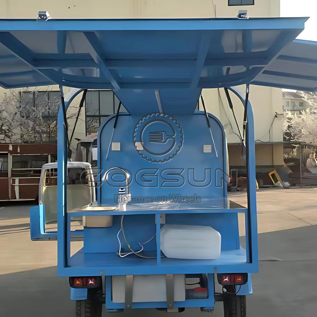 10.5FT Display Food Trailer, Concession Blue APE Trailer with 1 Compartment Sink W689