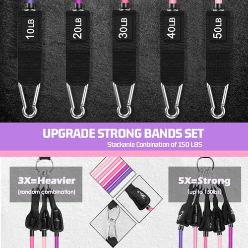 VEICK Resistance Bands with Handles for Home Workout O75059