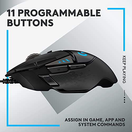 Logitech G502 HERO Wired Gaming Mouse with RGB and Adjustable Weights R1222