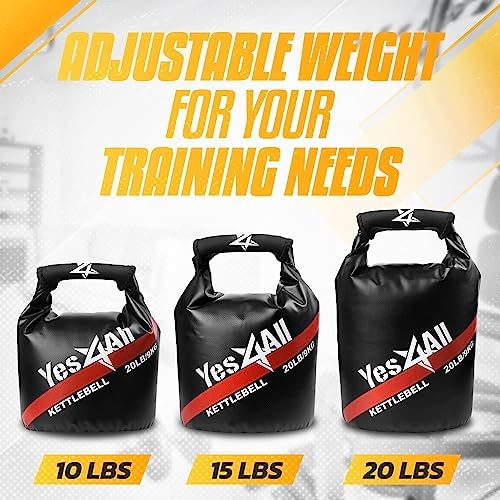 Yes4All Powder Coated Cast Iron Kettlebell Weight Set for Home Gym N15817