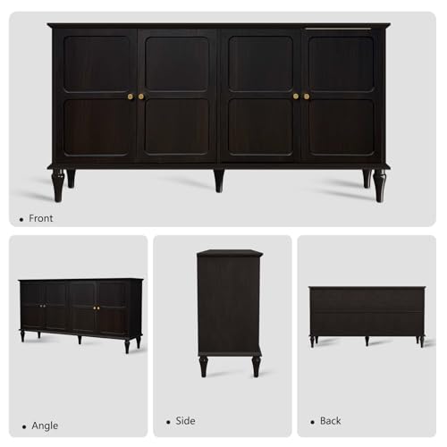 ARTPOWER Sideboard Buffet Cabinet with Storage, 58'' Mid-Century Modern, Brown M393886