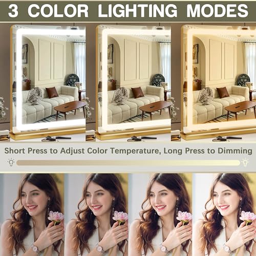 Vanity Mirror with Lights, 12.6"×15" LED Makeup Mirror, Touch Control Dimmable D52089