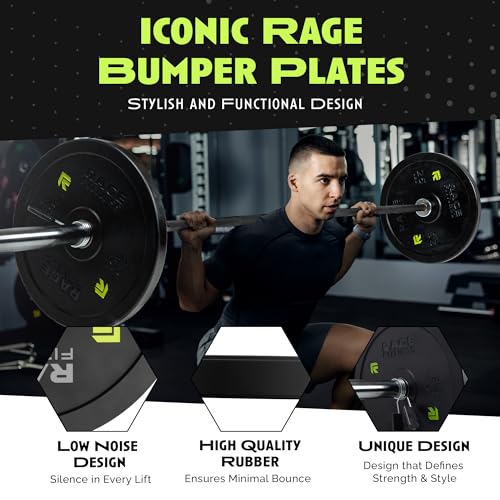 Olympic Bumper Plates with Steel Insert, Rubber Weight Plates for Strength Training Q51945