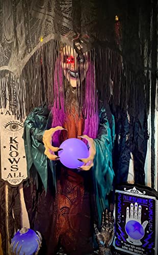 Animated Talking Fortune Teller Witch Halloween Decor A585309