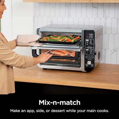 Ninja DCT401 12-in-1 Double Oven with FlexDoor, Stainless Steel (Renewed) K57579