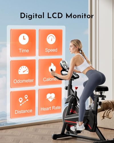Exercise Bike, Low Noise Indoor Cycling Bike with Adjustable Brake Pad M526