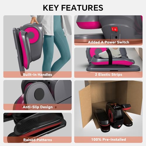 Under Desk Elliptical Machine with Remote Control, Quiet Electric Leg Exerciser L5782