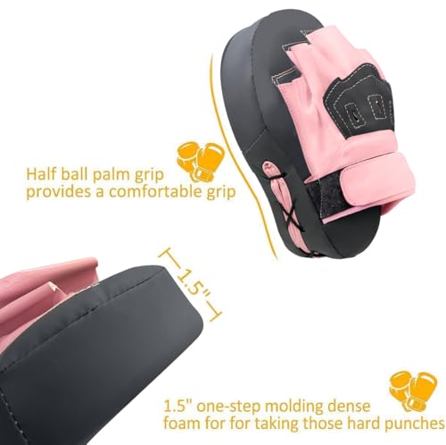 Valleycomfy Boxing Curved Focus Punching Mitts Leatherette Training Pads D262