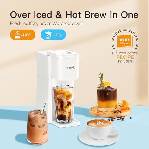 Mini Hot and Iced Coffee Maker Single Serve for K Cup and Ground, Classic Black O715039