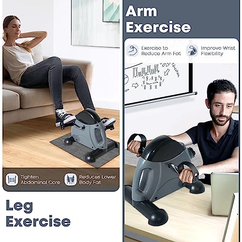 Mini Exercise Bike, AGM Under Desk Pedal Exerciser with LCD Display F9243