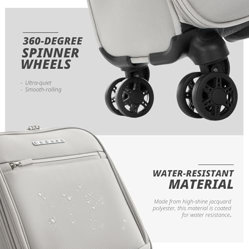 Verage Under Seat Luggage with Wheels, Softside Spinner Carry On, Navy 14-Inch A51804