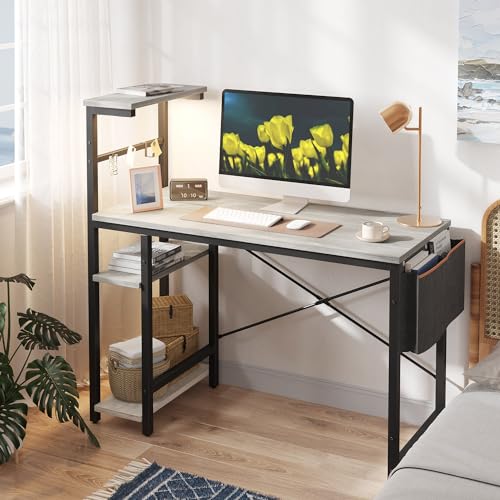 Bestier Gaming Desk with LED Lights, 51.3 Inch Computer Desk Q970