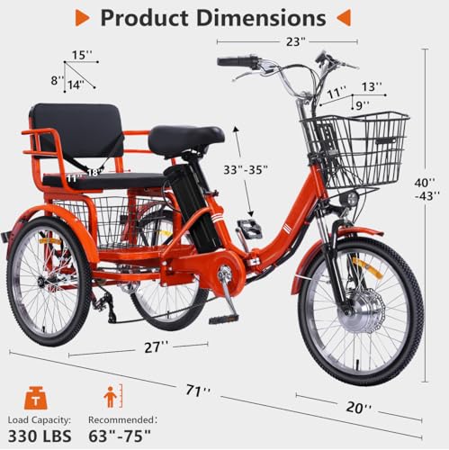 Adult Electric Tricycle 3 Wheel Bike for Adults A10327