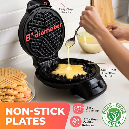 Mueller Heart 5 Waffle Maker, Norwegian Waffle Iron, Nonstick L426413