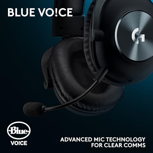 Logitech G Pro X Wired Gaming Headset with Detachable Mic, 50 mm Drivers, Black S8199
