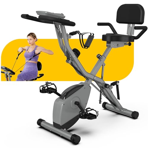 Foldable Exercise Bike with 16-Level Magnetic Resistance for Home T532