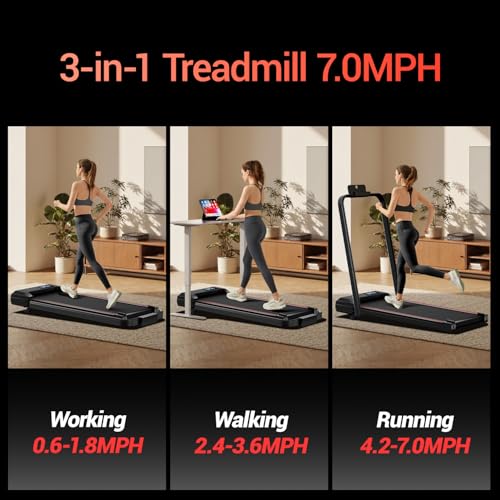 12% Incline Walking Pad Treadmill, 3-in-1 Folding, 2.5 HP Brushless U983150