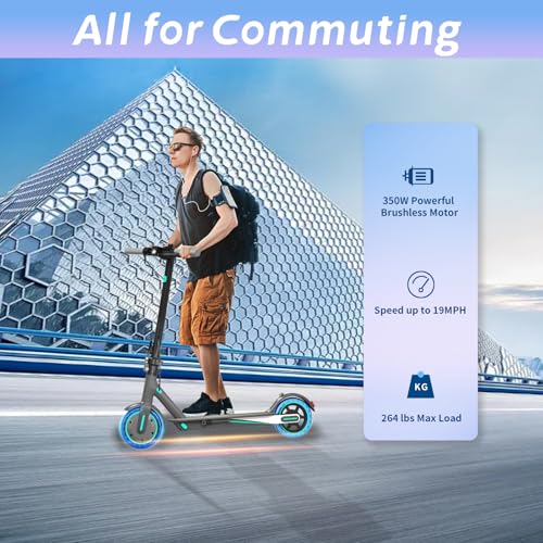 Electric Scooter for Adults, 19Mph, 15/21 Miles Range, Foldable with App Control O825633