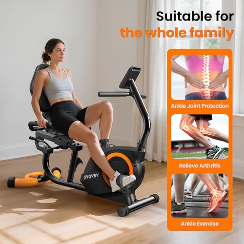 Recumbent Exercise Bike for Home, Quiet Stationary Bike for Adults & Seniors, 400LB Capacity X156547