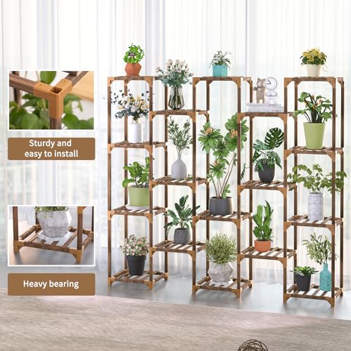 Uneedem Plant Stand Indoor Outdoor, 10-Tier Tall Plant Shelf for Multiple Plants A6522