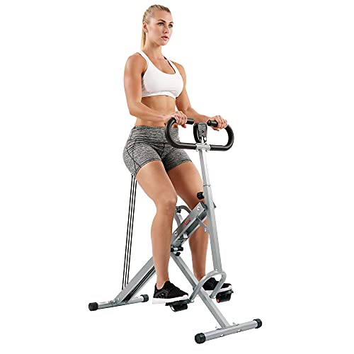 Sunny Health & Fitness Row-N-Ride Squat Assist Trainer, Foldable Home Exercise Machine G85090
