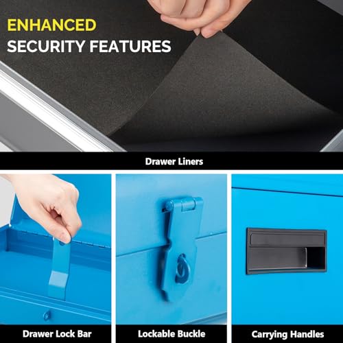 TUFFIOM 5-Drawer Rolling Tool Chest with Lockable Wheels X4579