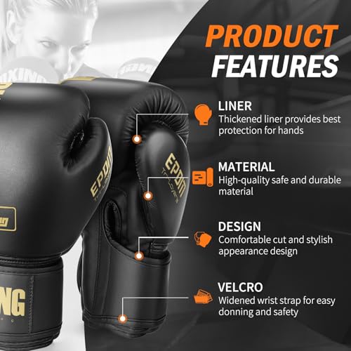 FIVING Boxing Gloves for Men Women MMA Muay Thai Training P93340