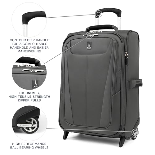 Travelpro Maxlite 5 Softside Expandable 2 Wheel Carry-On Luggage, Burgundy, 22-Inch Q6258