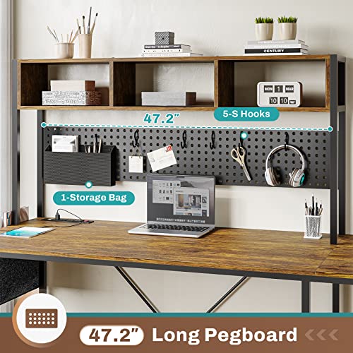 SEDETA L Shaped Gaming Desk with Power Outlet and Pegboard, Black B28201