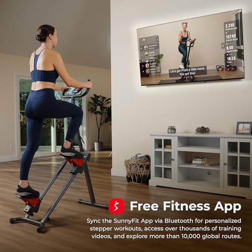 Sunny Health & Fitness Stair Stepper with Handlebar for Leg, Core and Glute Workouts R18169