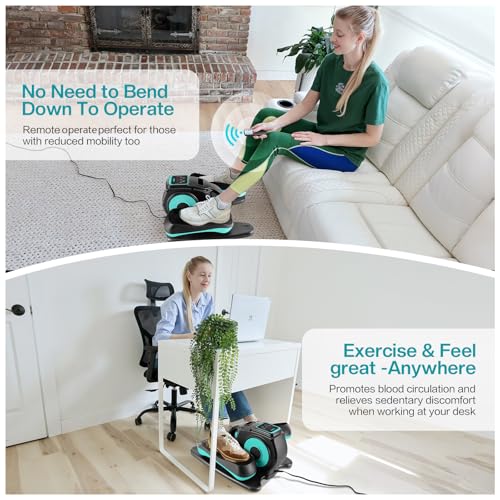 Under Desk Elliptical Machine, Portable Seated Pedal Exerciser for Seniors Adults L15853