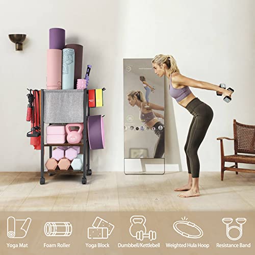 Yoga Mat Storage Rack for Dumbbells and Kettlebells, Home Gym Organizer N713