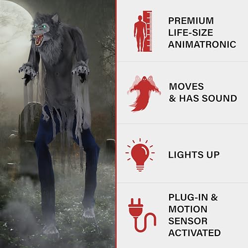 Haunted Hill Farm Motion-Activated 7.5-Ft. Smoldering Ghoul Animatronic Halloween Decoration N1475