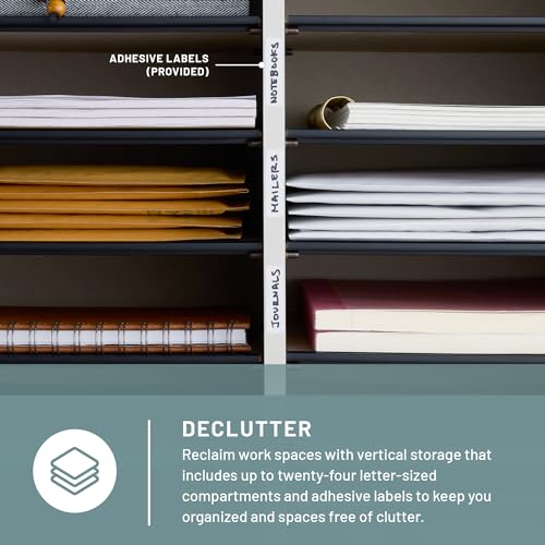 Safco Wooden Paper and Mail Organizer, Adjustable Shelves, Stackable B285