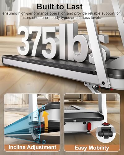 WELLFIT Incline Treadmill for Home, Heavy Duty 3.5HP 375 lb Capacity M8053