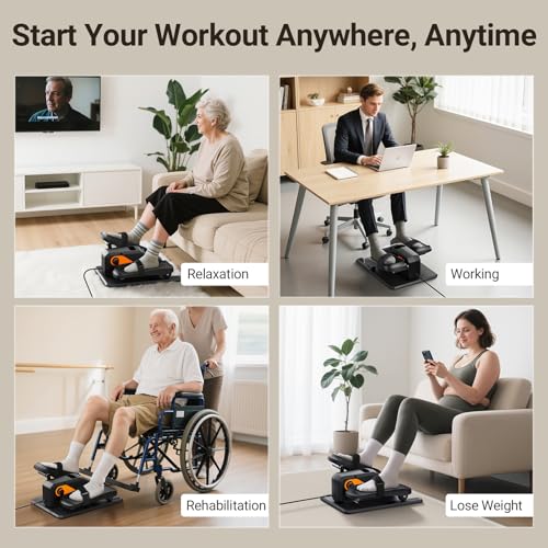 Under Desk Elliptical Machine for Home Office, Quiet Electric Seated Pedal Exerciser V66123