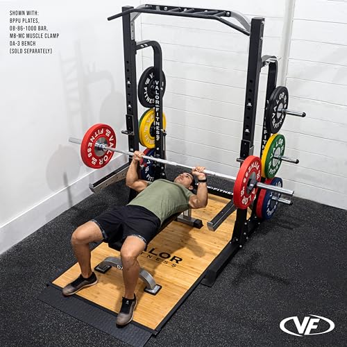 Valor Fitness Half Rack Squat Machine with Pull Up Station, 750lbs Capacity T95458