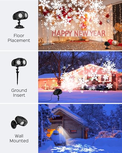JACKYLED Halloween Christmas Projector Light, Outdoor 2-in-1 with Remote, IP65 Waterproof E20896